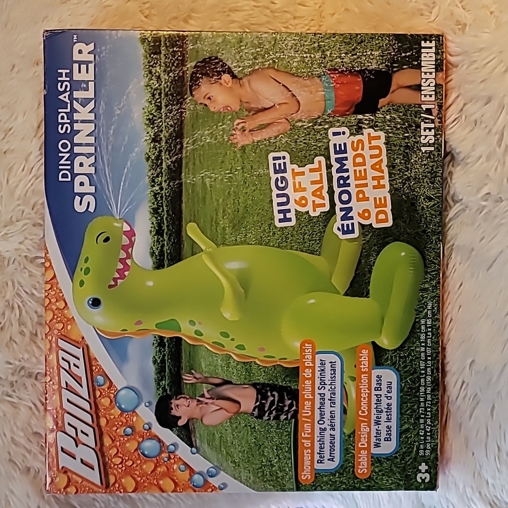 Dinosaur Water Splash Sprinkler Summer Kid Fun,